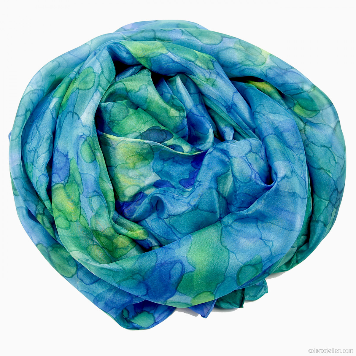 NC MM-#10-17XL Accessoires Sjaals & omslagdoeken Sjaals Teal Handgeschilderde satijn zijden sjaal met kleuren van blauw Extra grote Turquoise marmering gemaakt in Asheville groen 