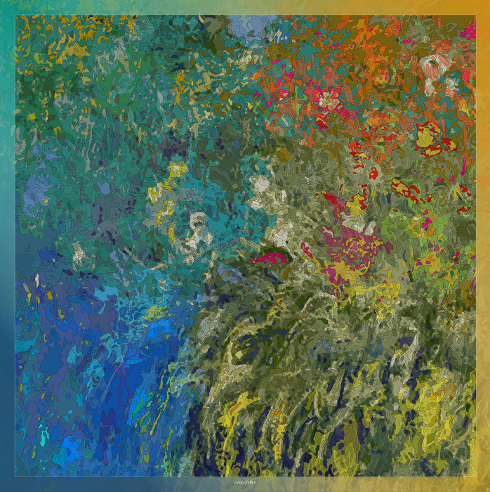 Zijden sjaal | Inspired by Monet | 800-508 | 65x65 cm