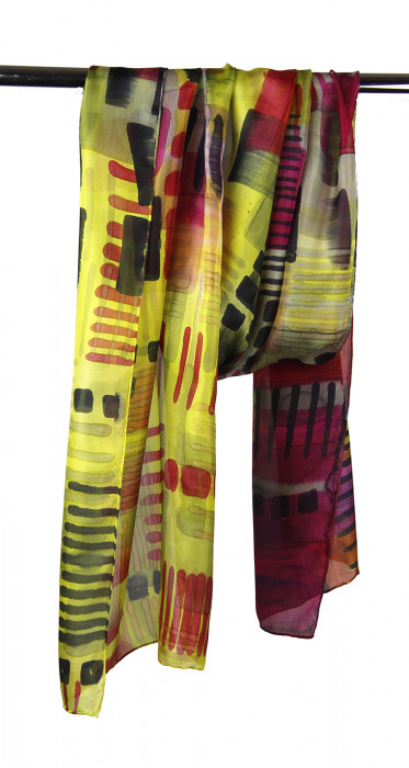 Zijden sjaal | Handbeschilderd | 180x45 cm | 100-305