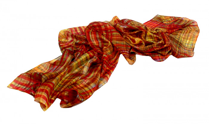 Zijden sjaal | Handbeschilderd | 180x90 cm | 100-312