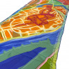 Zijden sjaal met artist impression van de plattegrond van Deventer | 800-999