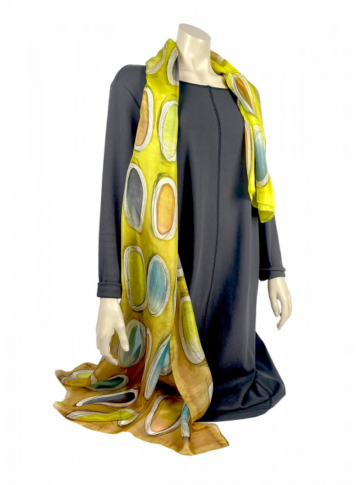 Zijden sjaal | Handbeschilderd | 180x90 cm | 100-350