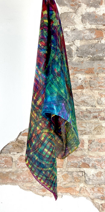 Zijden sjaal | Handbeschilderd | 180x45 cm | 100-352