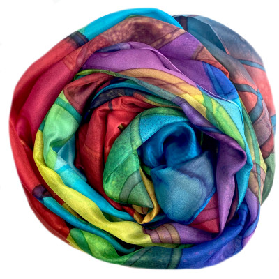 Sjaals | Handbeschilderd | 180x90 cm | 100-354