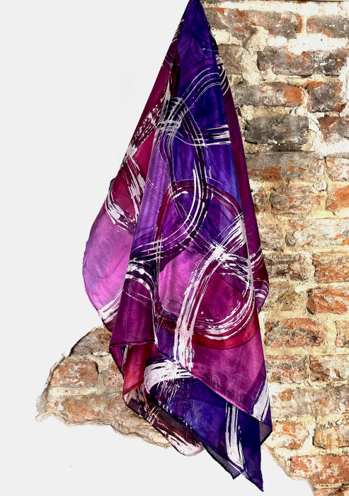 Zijden sjaal | Handbeschilderd | 180x90 cm | 100-355