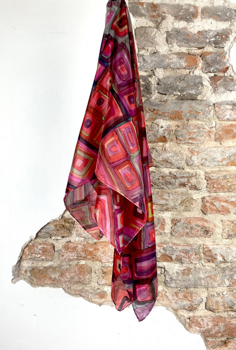 Zijden sjaal | Handbeschilderd | 180x45 cm | 100-356