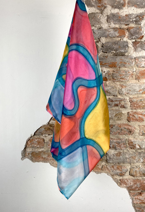 Zijden sjaal | Handbeschilderd | 180x90 cm | 100-360