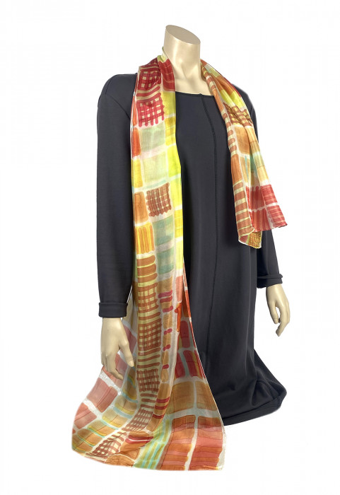 Zijden sjaal | Handbeschilderd | 180x45 cm | 100-363