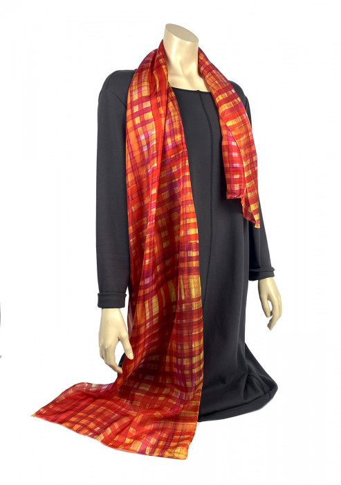 Zijden sjaal | Handbeschilderd | 180x45 cm | 100-364
