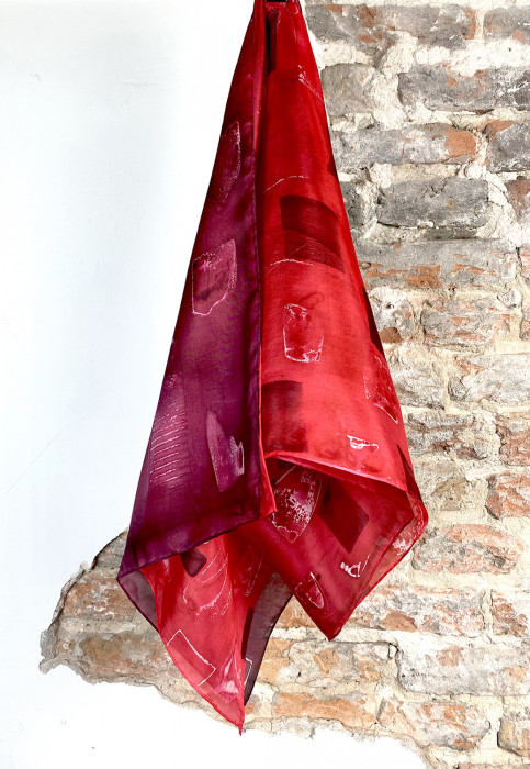 Zijden sjaal | Handbeschilderd | 180x45 cm | 100-369