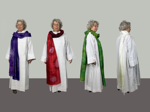 4 Liturgical Silk Scarves for a Pastor