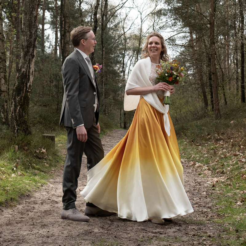 Sanne's golden wedding dress