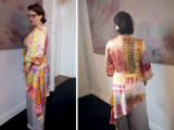 Colorful tunic for an artistic bride