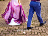 Hanneke's colorful wedding dress