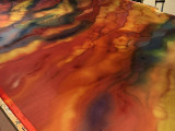 Custom-made textile artwork in warm tones