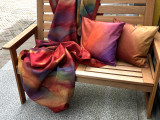 Custom-made textile artwork in warm tones