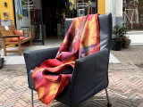 Custom-made textile artwork in warm tones