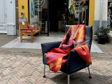 Custom-made textile artwork in warm tones