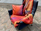 Custom-made textile artwork in warm tones