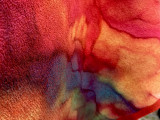 Custom-made textile artwork in warm tones