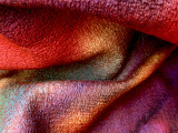 Custom-made textile artwork in warm tones
