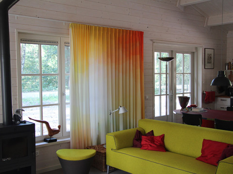 Curtain Design for a Wooden House in the Forest
