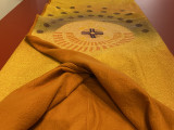Farewell Shroud with Meaningful Drawing in Warm Yellow Tones