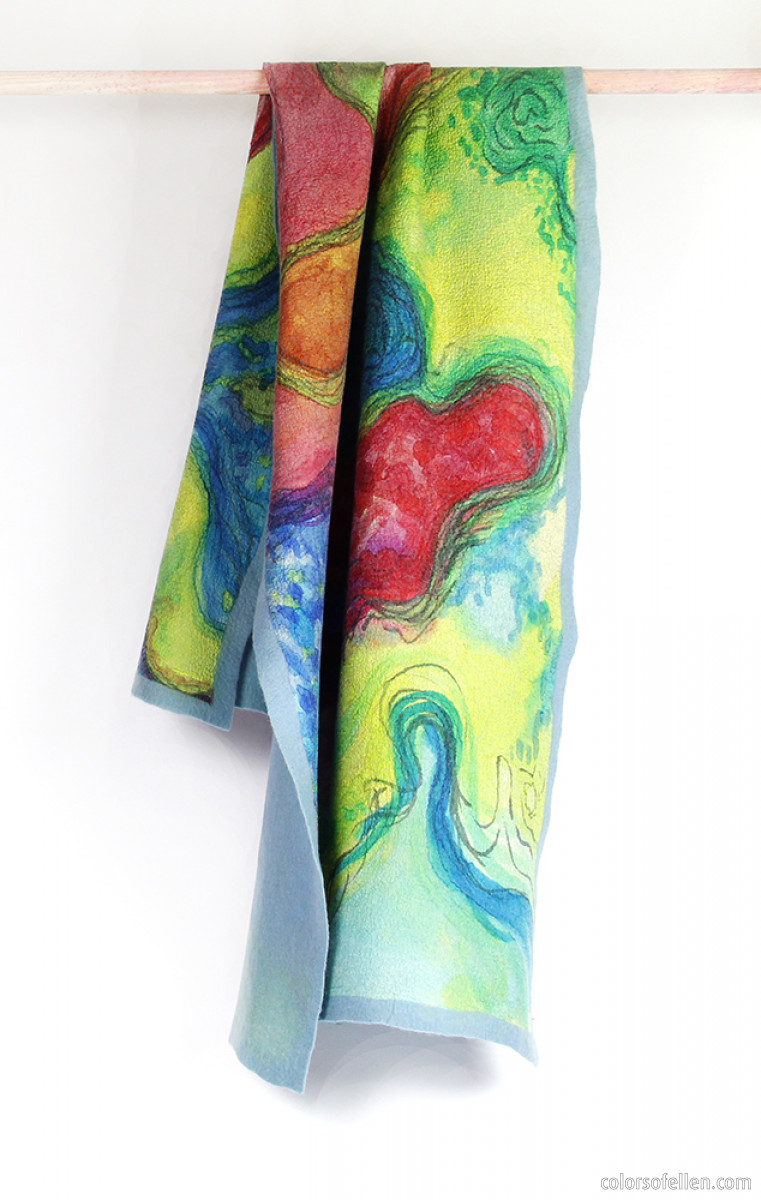 Laboratorium Afdaling Ondeugd Veelkleurige omslagdoek | merinowol en handbeschilderde zijde |  colorsofellen | Colorsofellen Shop