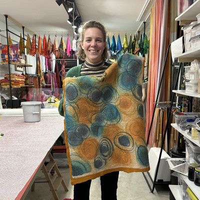 Zijde schilderen en nuno-vilten in 1 dag