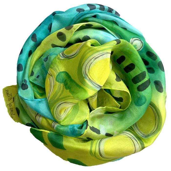 Zijden sjaal | handbeschilderd | 100-1048