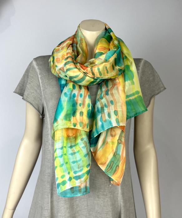 Zijden sjaal | handgeschilderd | 100-1032