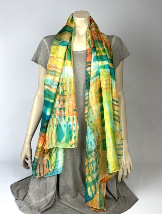 Zijden sjaal | handgeschilderd | 100-1032
