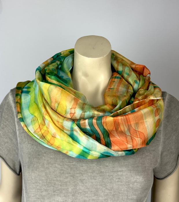 Zijden sjaal | handgeschilderd | 100-1032