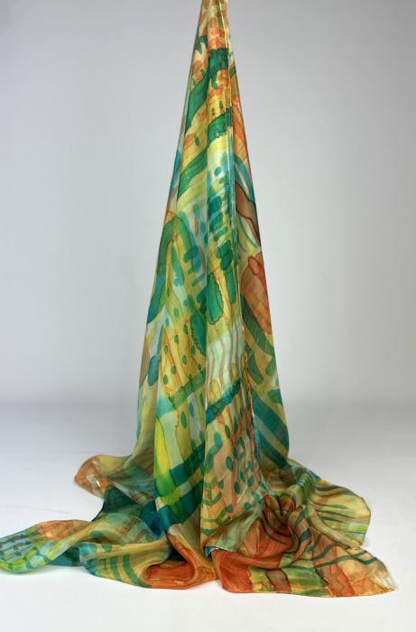 Zijden sjaal | handgeschilderd | 100-1032