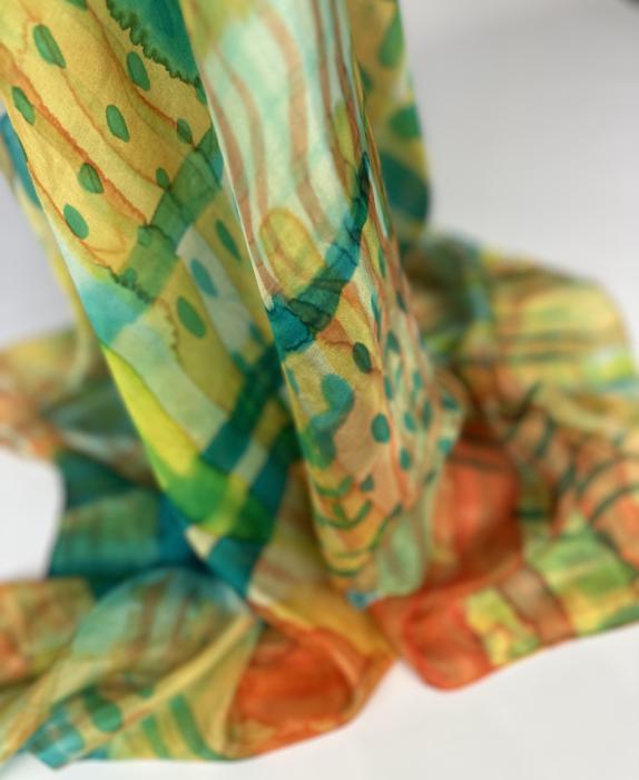 Zijden sjaal | handgeschilderd | 100-1032