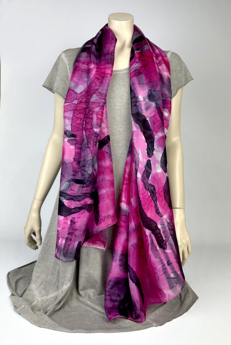 Zijden sjaal | handgeschilderd | 100-1035