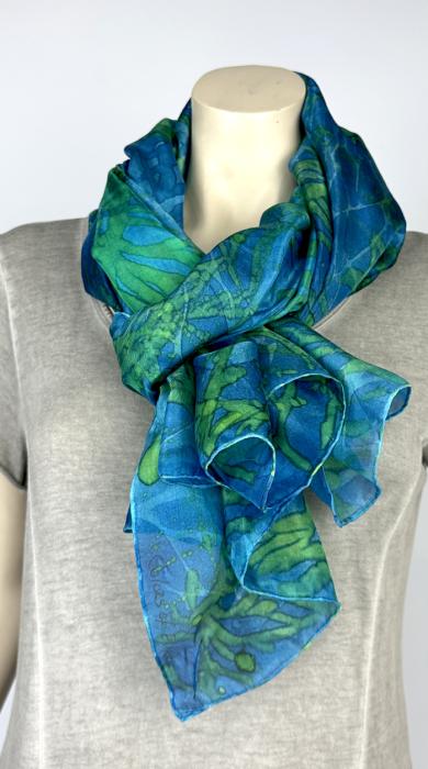 Zijden sjaal | handgeschilderd | 100-1036