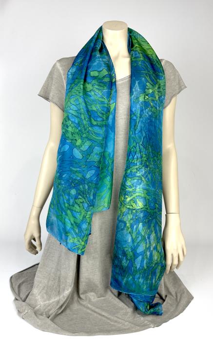 Zijden sjaal | handgeschilderd | 100-1036