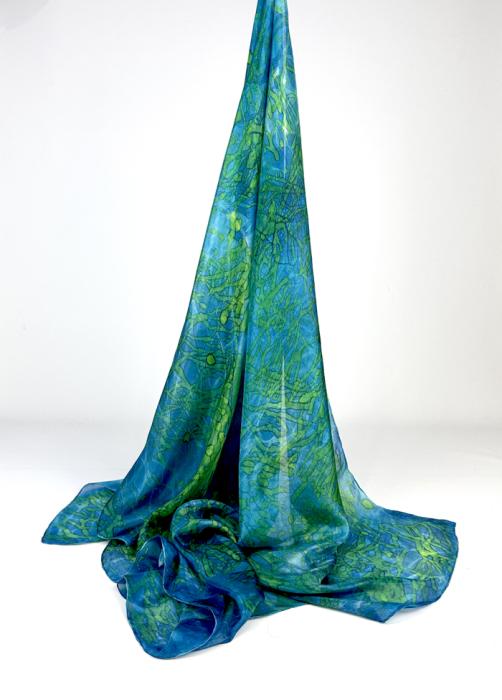 Zijden sjaal | handgeschilderd | 100-1036