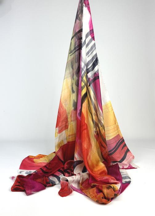 Zijden sjaal | handgeschilderd | 100-1037