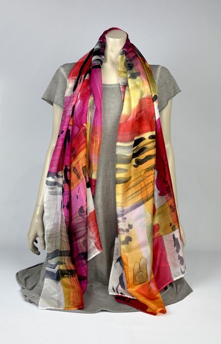 Zijden sjaal | handgeschilderd | 100-1037