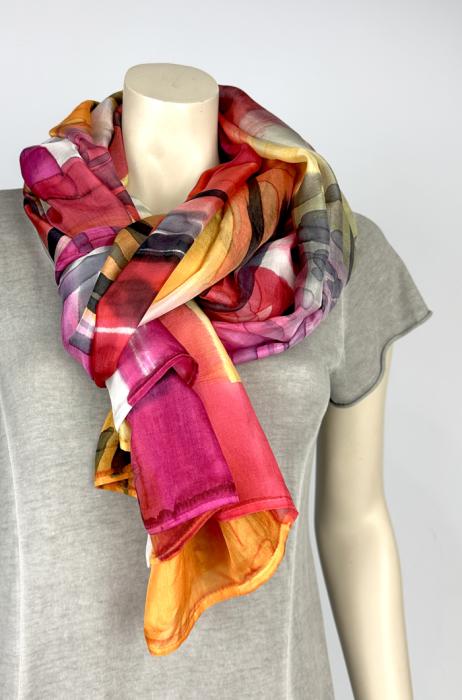 Zijden sjaal | handgeschilderd | 100-1037