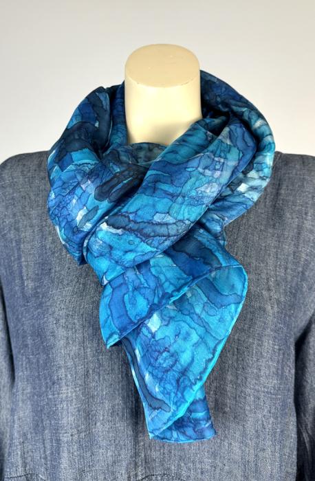 Zijden sjaal | handgeschilderd | 100-1038