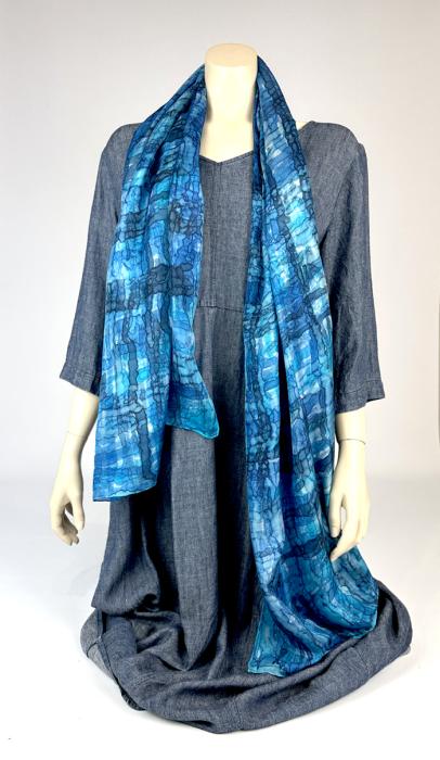 Zijden sjaal | handgeschilderd | 100-1038