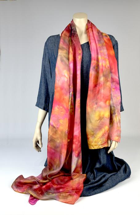 Zijden sjaal | handgeschilderd | 100-1039