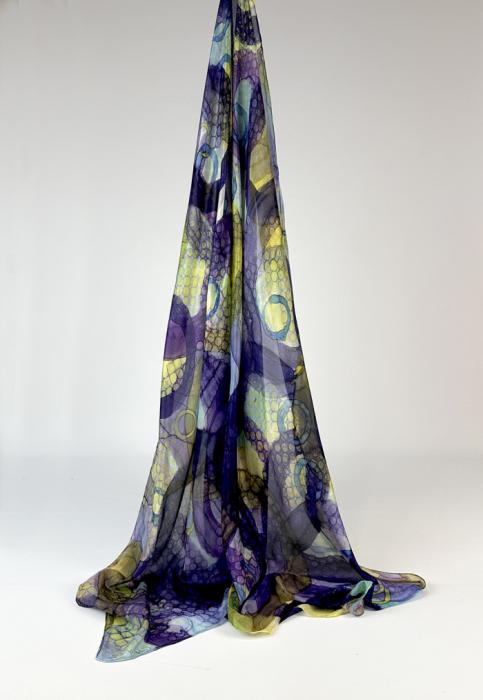 Zijden sjaal | handgeschilderd | 100-1040