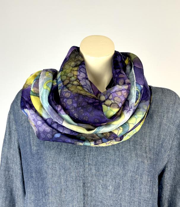 Zijden sjaal | handgeschilderd | 100-1040