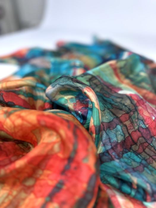 Zijden sjaal | handgeschilderd | 100-1042