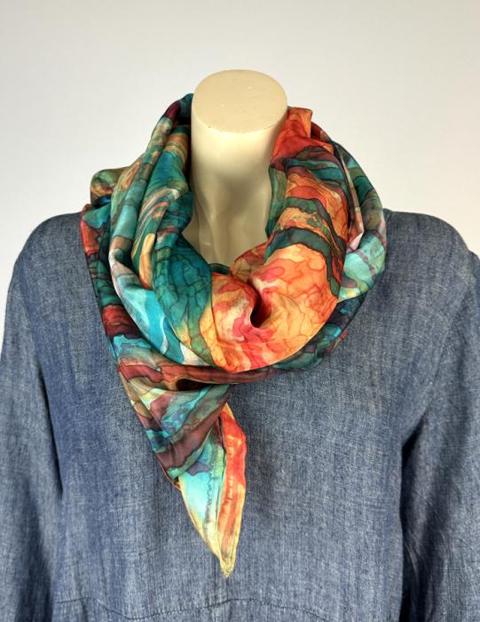 Zijden sjaal | handgeschilderd | 100-1042