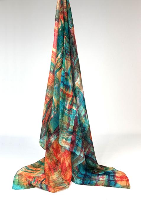 Zijden sjaal | handgeschilderd | 100-1042